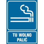 Oznaczenie "Tu wolno palić" 14,8 x 21
