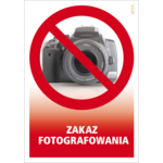 Oznaczenie "Zakaz fotografowania" 14,8 x 21