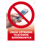 Oznaczenie "Zakaz używania telefonów komórkowych" 14,8 x 21