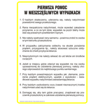 Oznaczenie "Instrukcja Pierwsza pomoc w nieszczęśliwych wypadkach" 24,5 x 35