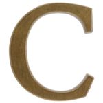 Litera aluminiowa "C" 105 mm brąz transparent
