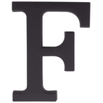 Litera plastikowa "F" czarna 90 mm