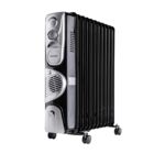 Grzejnik olejowy 11 żeberek czarny z funkcją turbo + timer Volteno