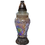 Znicz szklany z wkładem wrzosowy 34 cm