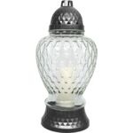 Znicz szklany LA 3030 T błękitny 35 cm ADMIT