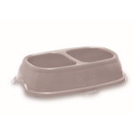 Miska BREAK 11 plastikowa antypoślizgowa podwójna 0,4 l + 0,4 l niebieski/pudrowy róż ZOLUX