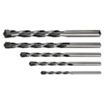 Wiertła do betonu 4 - 10 mm, zestaw 5 sztuk, końcówka motylkowa GRAPHITE