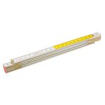 Miara składana drewniana 2 m, biało - żółta TOPEX