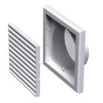 Kratka wentylacyjna z siatką 154 x 154 mm biała