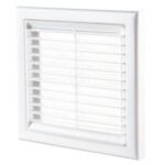 Kratka wentylacyjna z siatką i kołnierzem 100 mm biała