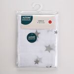 Obrus biały 80 x 80 cm srebrne gwiazdki