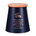 Puszka stożkowa Tea granatowa z pokrywą bambusową 