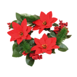 Wianek poinsecja czerwony 26 cm
