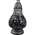 Znicz witraż Mini Karafka 33 cm czarno-srebrny Ilumini