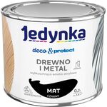 Farba akrylowa Jedynka Deco&Protect Drewno i Metal Mat Czarny 0,2 l