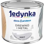 Farba akrylowa Jedynka Deco&Protect Drewno i Metal Mat Szary Jasny 0,2 l