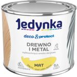 Farba akrylowa Jedynka Deco&Protect Drewno i Metal Mat Żółty 0,2 l
