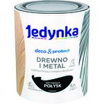Farba akrylowa Jedynka Deco&Protect Drewno i Metal Satynowy Połysk Czarny 0,7 l