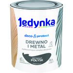 Farba akrylowa Jedynka Deco&Protect Drewno i Metal Satynowy Połysk Grafitowy 0,7 l