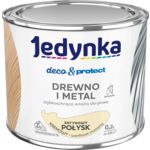 Farba akrylowa Jedynka Deco&Protect Drewno i Metal Satynowy Połysk Kremowy 0,2 l