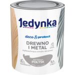 Farba akrylowa Jedynka Deco&Protect Drewno i Metal Satynowy Połysk Szary Jasny 0,7 l