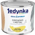 Farba akrylowa Jedynka Deco&Protect Drewno i Metal Satynowy Połysk Żółty 0,2 l