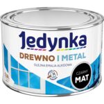 Farba alkidowa Jedynka Do Drewna I Metalu Mat Czarny 0,36 l