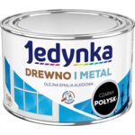 Farba alkidowa Jedynka Do Drewna I Metalu Połysk Czarny 0,36 l