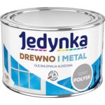 Farba alkidowa Jedynka Do Drewna I Metalu Połysk Szary Jasny 0,36 l
