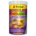 Pokarm dla ryb pływający Cichlid Red&Green Medium Sticks 1000 ml / 360 g Tropical