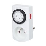 Programator czasowy mechaniczny 24 h biały Duwi