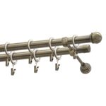 Karnisz podwójny 19/19 mm Pluton mosiądz antyczny 160 cm