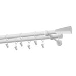 Karnisz podwójny 19/19 mm Loft biały mat 240 cm