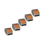 Szybkozłączka 3-krotna 0,08 - 4,0 mm² 5 sztuk Wago