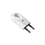 Wtyczka płaska z otworem biała Duwi