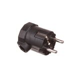 Wtyczka kątowa czarna 2P+Z Duwi