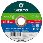 Tarcza tnąca do metalu 115 x 1,5 x 22,2 mm VERTO