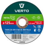 Tarcza tnąca do metalu 125 x 1,5 x 22,2 mm VERTO