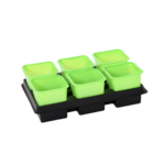 Zestaw 6 doniczek z podstawkami 8 x 8 cm 2 sztuki zielony