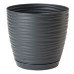 Doniczka SAHARA PETIT 15 z podstawką antracyt