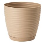 Doniczka SAHARA PETIT 15 z podstawką cafe latte
