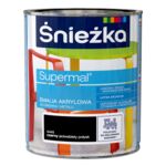 Farba emaliowa Supermal akrylowy czarny 0,8 l Śnieżka 
