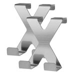 Wieszak na drzwi/szafkę NIKO 2 sztuki srebrny