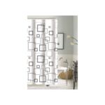 Zasłonka poliester 180 x 180 cm biało-czarna