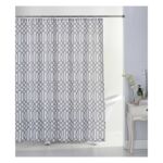 Zasłonka poliester 180 x 180 cm biało-szara