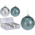 Bombka szklana dekorowana 8 cm mix