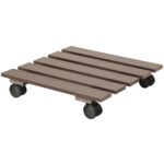 Podstawka z kompozytu na kółkach kwadratowa brąz