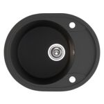 Zlewozmywak  Dafne  wpuszczany  1-komorowy z ociekaczem 47 x 58 cm czarny Laveo