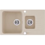 Zlewozmywak  Madagaskar wpuszczany 1,5-komorowy z ociekaczem 44 x 78 cm beż Laveo