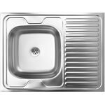 Zlewozmywak  60 nakładany 1-komorowy z ociekaczem 60 x 80 cm stalowy Kuchinox